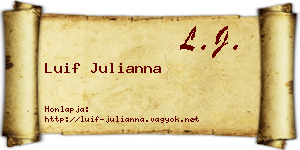 Luif Julianna névjegykártya